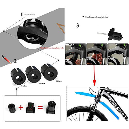 VOANZO Bike Fenders Mountain Bike Bicycle Front Rear Tire Mudguards Portable Ultra-Thin Fenders Black