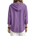 thumbnail image 5 of Axiiglly Shirts for Women, Long Sleeves Drawstring V Neck Casual Hoodies, Solid Color Lightweight Outdoor Tops, S-2XL, 5 of 5