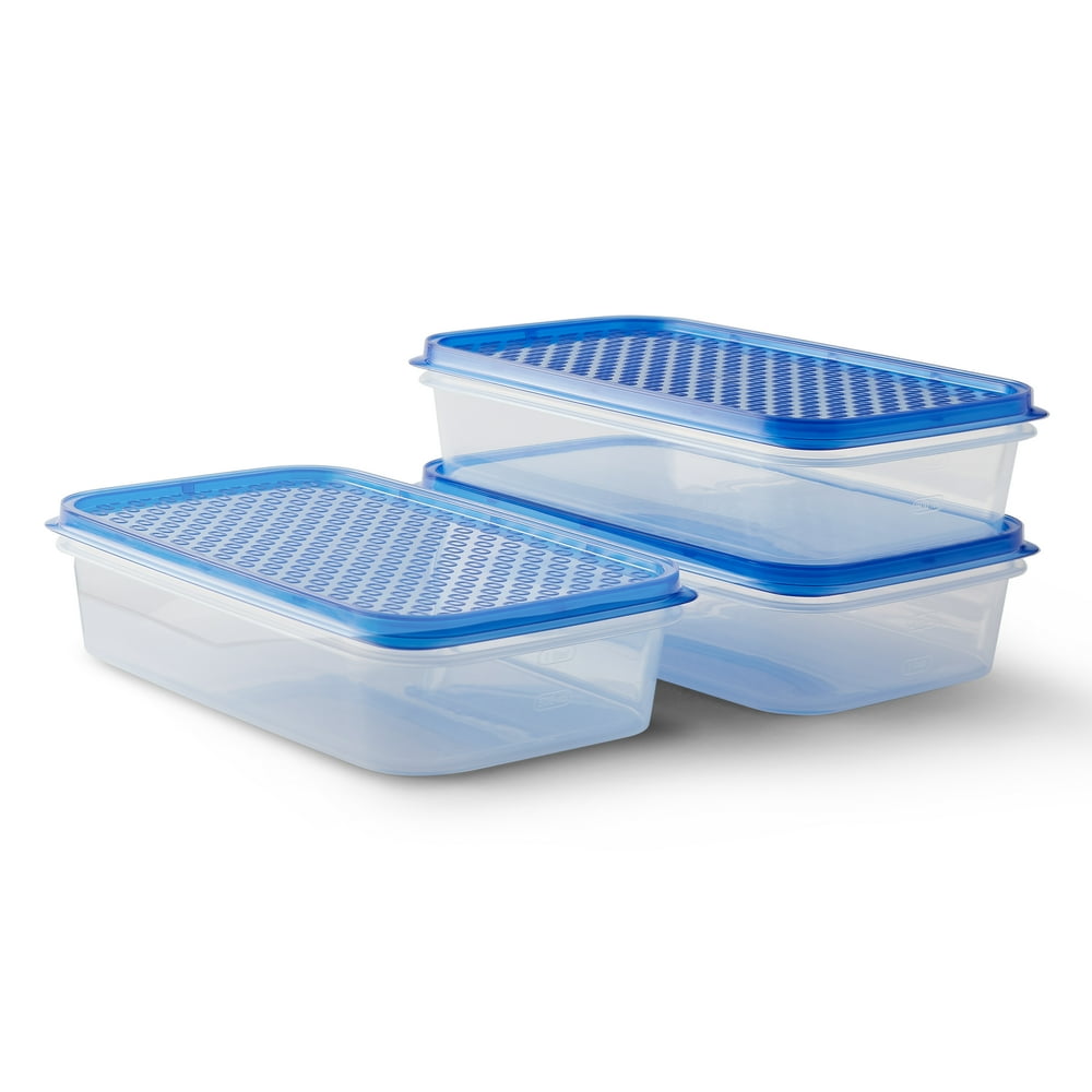 Mainstays 6 Cup Food Storage Container with Lid, 3 Pack, 6 Pieces