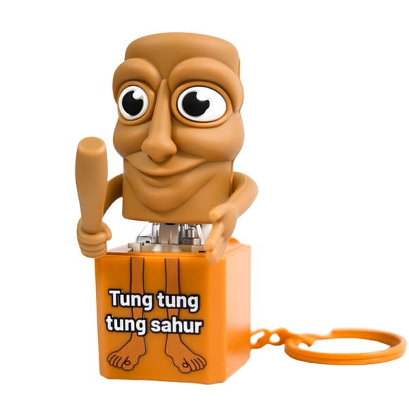 Tung tung tung Sahur Keychain Wooden Stick Man Button Keychain Luminous Pendant Anime Peripheral Decor Decor Gift Toys,Tungtung Keychain