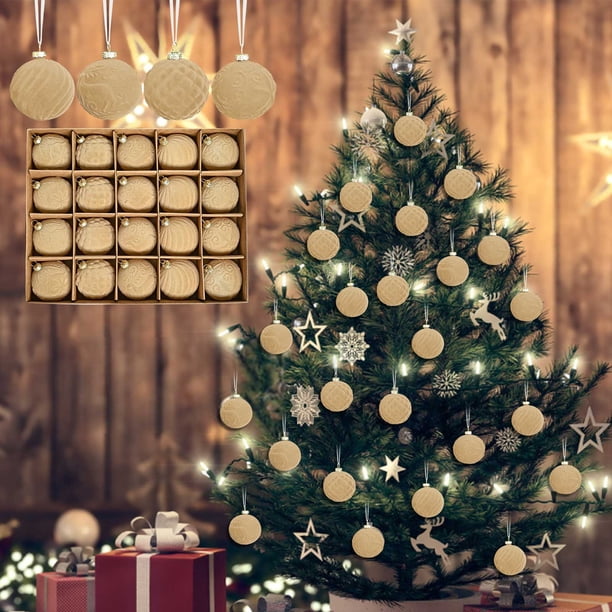 Fiudx Bolas Navideñas de Terciopelo, Adornos Flocados para Árbol, Fáciles de Colgar, Elegante Decoración Invernal, Versátiles para El Hogar, Juego de 20 Piezas, Tamaño de 2,4 Pulgadas, Ideales para F