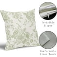 thumbnail image 4 of Vintage Floral Pillow Covers 20x20 Inch Set of 2 Sage Green and Cream Floral Throw Pillow Covers Chinoiserie Flower Pillowcases Rustic Farmhouse Cotton Linen Cushion Covers for Couch Bed Sofa Decor, 4 of 6