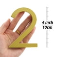 thumbnail image 3 of HASWARE 4 inch (10 cm) Floating House Number Apartment Door Numbers Mailbox Address Sign, Aluminum Alloy (#2, Golden), 3 of 3