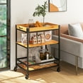 thumbnail image 5 of Costway 3-Tier Wine Bar Cart Rolling Rack Serving Trolley Detachable Top & Glass Holder, 5 of 10