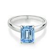 thumbnail image 2 of Gem Stone King 10K White Gold Fancy Blue Zirconia Engagement Ring for Women | 2.62 Cttw | Octagon 9X7MM | Gemstone Birthstone | Size 6, 2 of 4