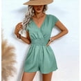 thumbnail image 3 of Women'S Summer Dressy Casual Short Sleeve Cute Rompers Flowy Dress Light Green M, 3 of 6