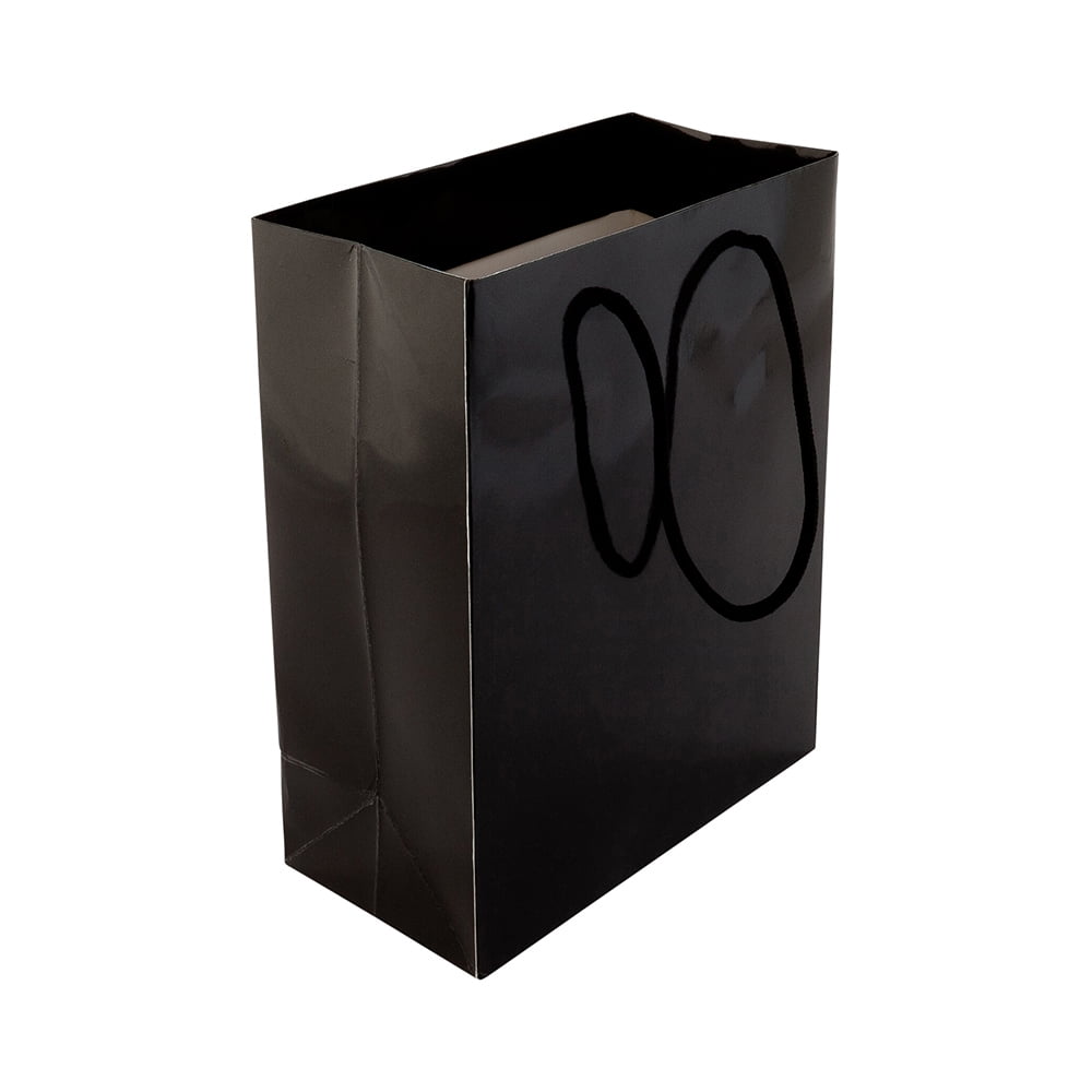 Rectangle Black Paper Extra Large Shopping and Take Out Bag - Glossy, Rope  Handles - 12 1/2 x 5 x 10 - 10 count box 