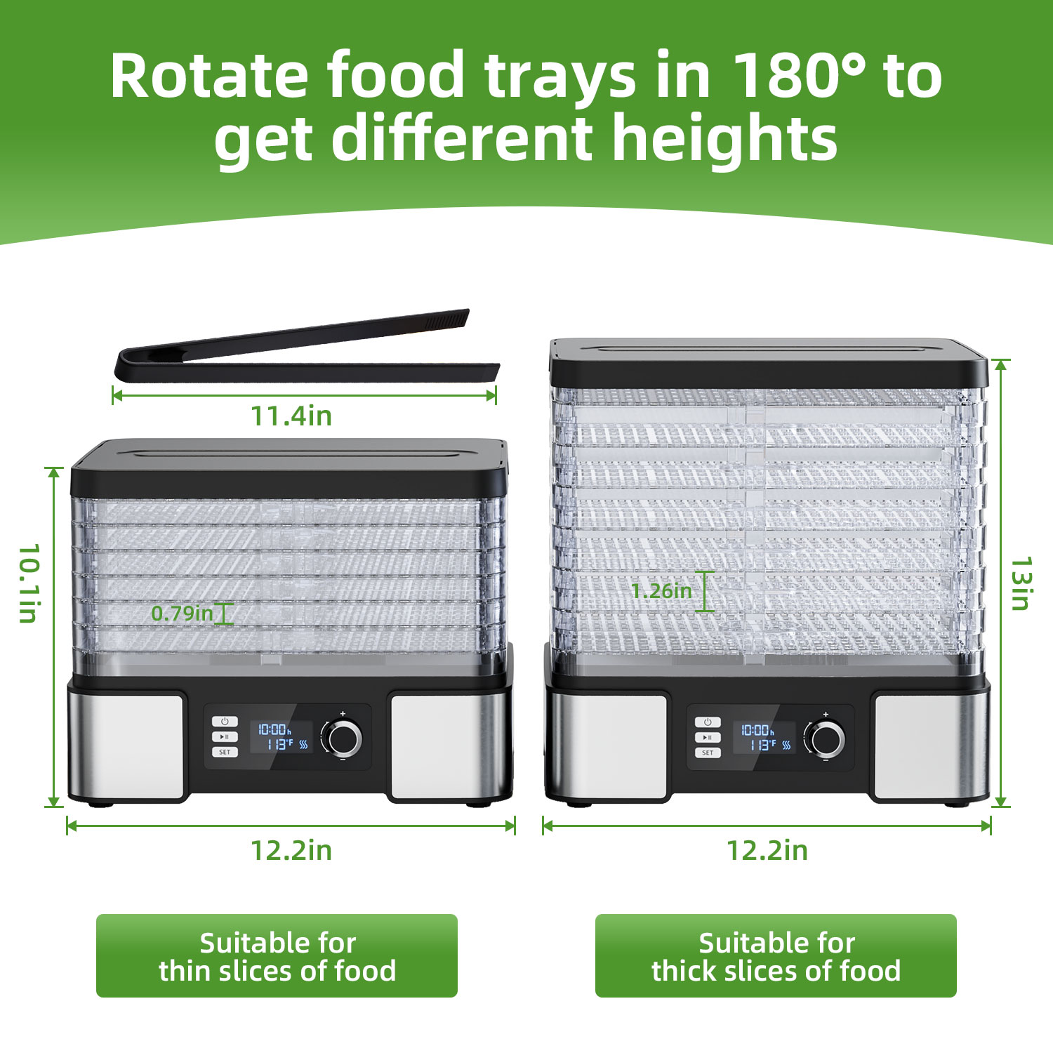 Foukus 7-Tray Food Dehydrator, 400W, LCD Display photo 4