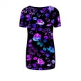thumbnail image 3 of QLEICOM Summer Short Sleeve Tunic Tops for Women, High Low Hem Vintage Print Shirts Loose Pullover T-shirt, Plus Size Round Neck Print Tops, Tees & Blouses for Girls S-2XL, 3 of 4