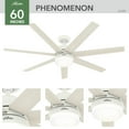 thumbnail image 4 of Hunter - Phenomenon Indoor Ceiling Fan With Light, Wall Control, 60-inch, Matte White, Casual-style, 6-speed, Energy Star, WiFi Smarthome, 51375, for Living Rooms, Bedrooms, 4 of 18