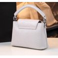 thumbnail image 4 of Bolso de mano de cuero serpentino para mujer, bandolera de un solo hombro, Simple, de piel de vaca, portátil, 2024, 4 of 5