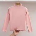 thumbnail image 7 of Hduncf Girls Long Sleeve Shirts Lettuce Trim Mock Neck Cotton Knit Slim Fit Base Layer Tops Tees for Kids Pink 9-10Years, 7 of 7