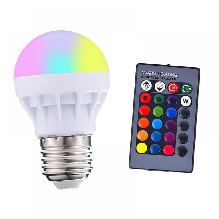 iLC RGB LED Light Bulb, Mood Color Changing 40W Equivalent,5700K Daylight  White, 450LM Dimmable 5W E26 Screw Base RGBW - 12 Color Choices - Timing