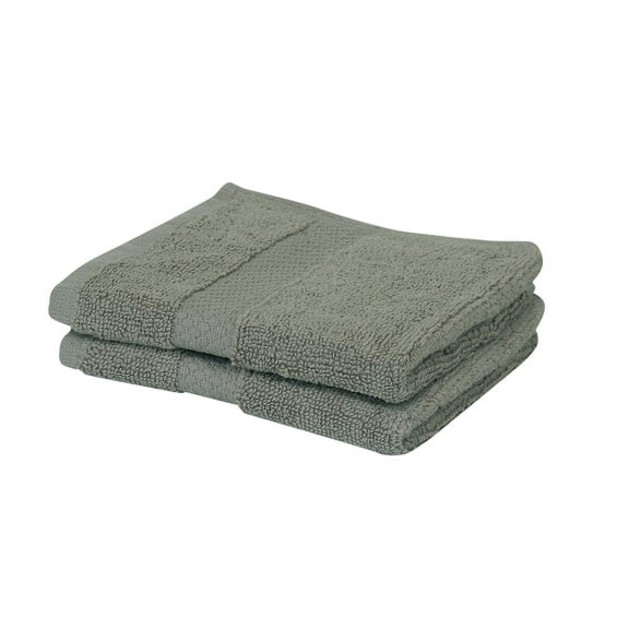Better Trends Washcloths For Body And Face, 100% Cotton, Soft, Absorbent, Zero Twist Cotton Baby Wash Cloth, Shower, Travel, Gray Small Towel, 12"X12", 2 Pack