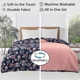 thumbnail image 2 of Mainstays 100% Cotton Matelassé Quilt, Full/Queen, Reversible, Navy Floral, 2 of 8