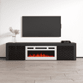 thumbnail image 6 of Dia WH-EF Floating Fireplace TV Stand for TVs up to 80", Modern High Gloss 71" Entertainment Center, Wall Mounted Electric Fireplace TV Media Console with Storage Cabinets, 6 of 8