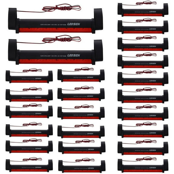 2X Red 24 LED Car Vehicle Third Brake Stop Tail Light Lamp Bar DC 12V