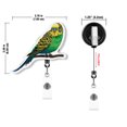 thumbnail image 4 of WIRESTER Set 2pcs Design Acrylic Key Card Holder Belt Clip Reel Id Badge Retractable - American Goldfinch Bird & Budgie Parakeet Bird, 4 of 5