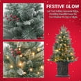 thumbnail image 3 of 3ft Pre-Lit Artificial Christmas Tree, 78 Warm White LED Lights, Battery Powered with Timer, Includes Brown Base, Festive Holiday Decoration for Home, 3 of 10