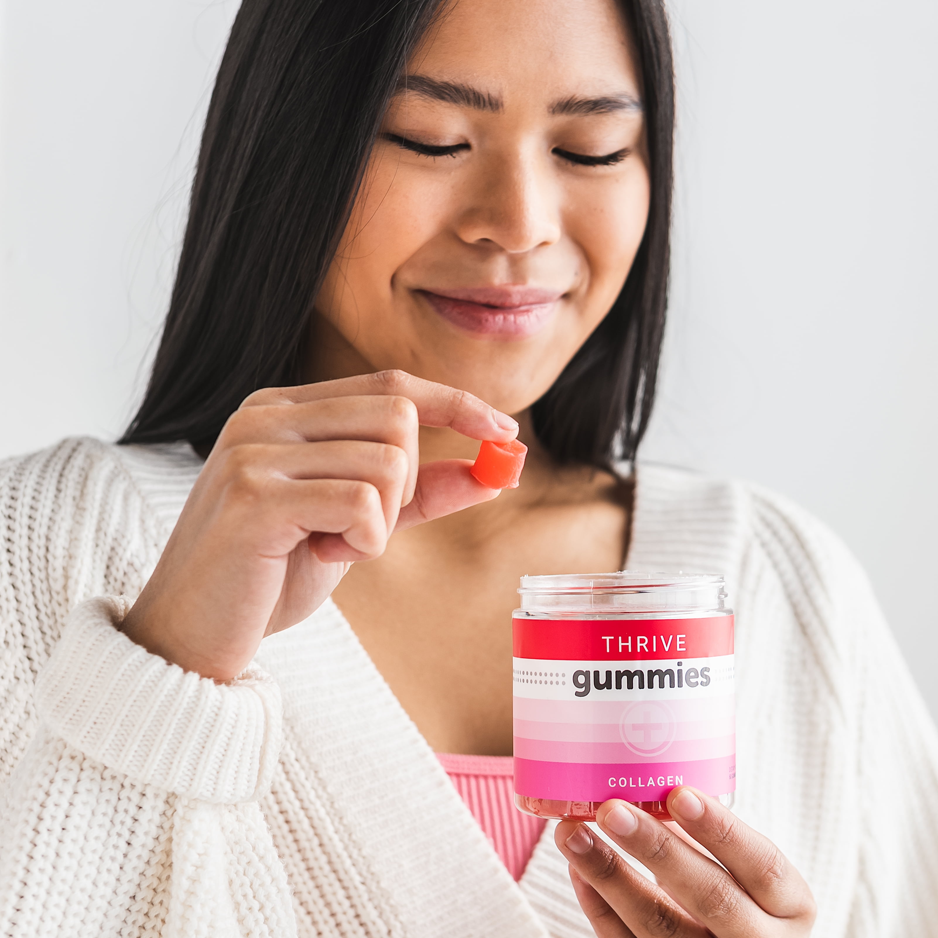 THRIVE Collagen Gummies - 30 Servings (60 Pieces) - Biotin & Collagen for Hair, Skin & Nails Support