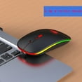 thumbnail image 5 of 1Pcs Gaming Mouse - 2.4G Wireless Rechargeable Mouse, 1600DPI Optical Sensor, 3-Level DPI Adjustment, Silent Click, Colorful Backlit for Office Work, PC Laptop, 5 of 6