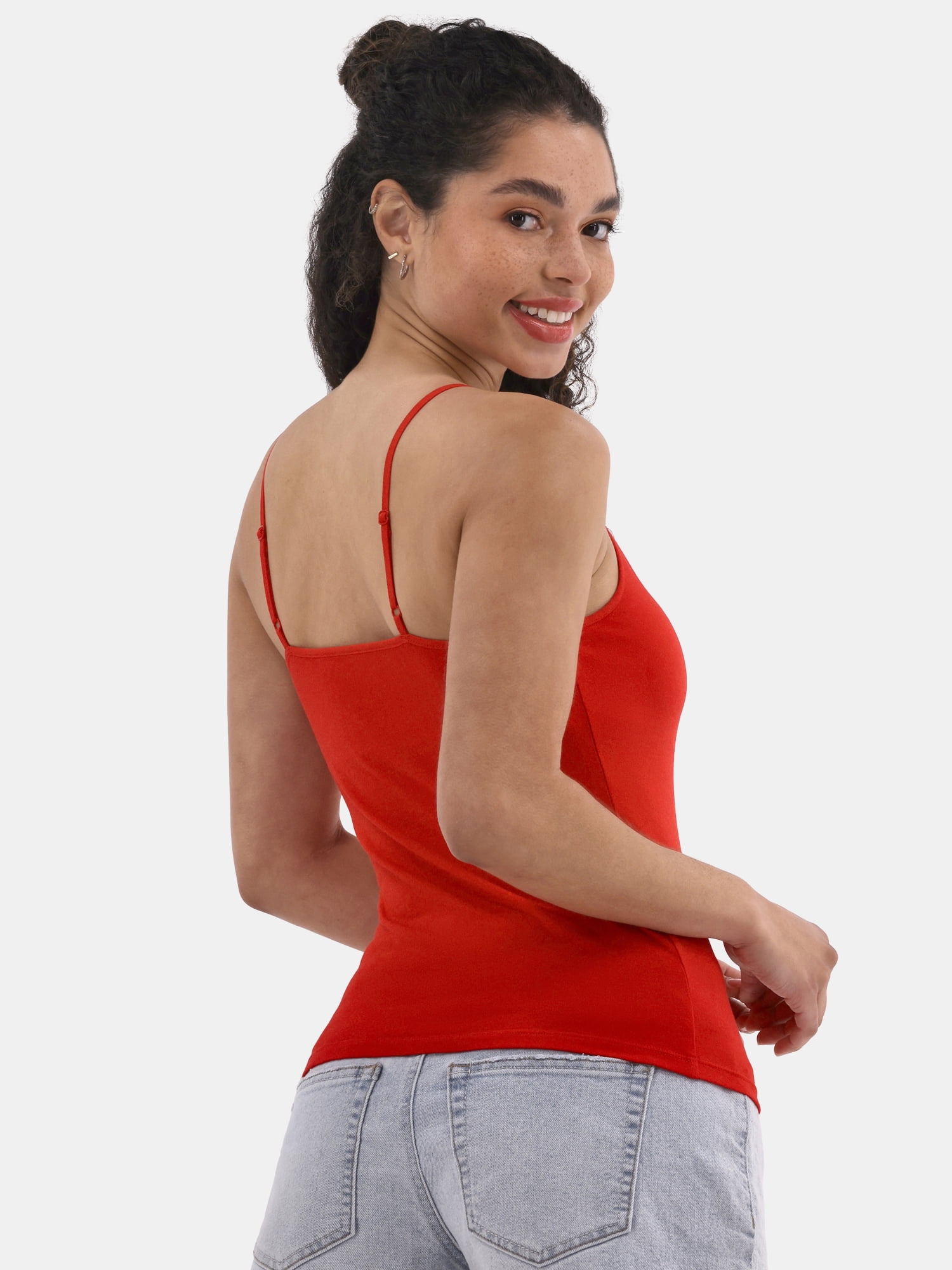 No Boundaries Cropped Cami Top with Shelf Bra, Women's XXS-XXL