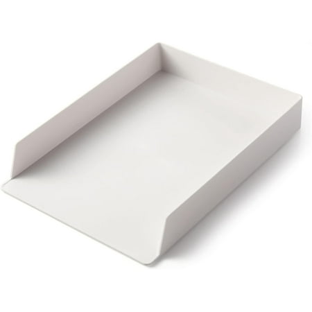 Rectangular Plastic Desk Organizer, Letter Tray, White, Home Desk Drawer Box Tray Rack, Large Capacity Compartmentalized Storage Assembled Storage Box (C)