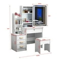 thumbnail image 5 of Aukfa Makeup Vanity Desk with Mirror and Lights, Vanity Table Set, White, 5 of 10