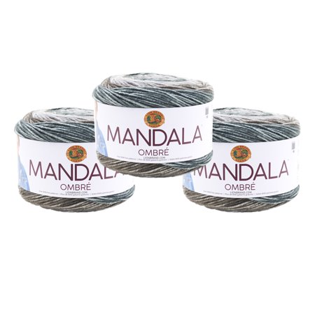UPC: 0842093116646 | Lion Brand Yarn Mandala Ombre Cool Ombre Cake Medium Acrylic Multi-Color Yarn 3 Pack