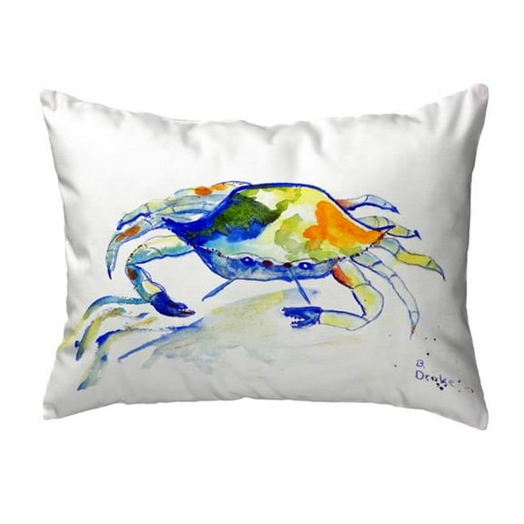 Betsy Drake KS212 11 x 14 in. Yellow Crab Small No-Cord Pillow