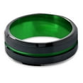 thumbnail image 2 of P. Manoukian Tungsten Wedding Band Ring 10mm for Men Women Green Black Beveled Edge Brushed Polished Lifetime Guarantee Size 8, 2 of 4