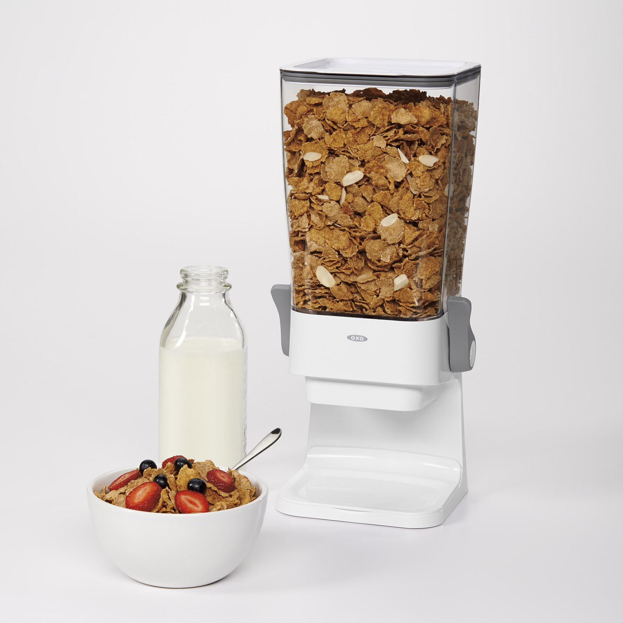 Conworld Cereal Dispenser Countertop, Cereal Dispenser for Pantry, Big Dry  Food Cereal Dispenser, Not Easy to Crush Food, Can Hold Cereal, Candy,  Snack, (White, 5.5 Qt)