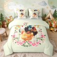thumbnail image 2 of Erosebridal Chicken Twin Bedding for Girls, Floral Wreath Bedding Comforter Set, Gray Reversible 7 Pieces, 2 of 6