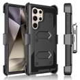 thumbnail image 2 of Samsung Galaxy S24 Ultra 5G Case, Case with Belt Clip Holster Heavy Duty Rugged Shockproof Full Body Protection Kickstand Cover for Samsung Galaxy S24 Ultra (Black), 2 of 6