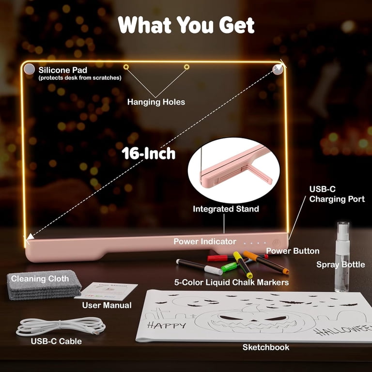UKEXE LED Drawing Board, 16 Inch Rechargeable Glow Pad photo 5