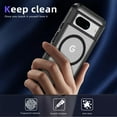thumbnail image 5 of Magnetic for Google Pixel 8 Case,Compatible with MagSafe,Military Grade Dropproof Translucent Matte Hard Back Soft Edge Anti-Fingerprint Protective Case for Google Pixel 8,Black+Clear, 5 of 8