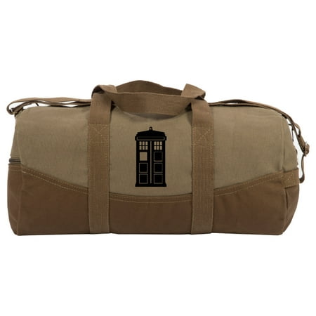 Doctor Who Tardis Two Tone 19in Duffle Bag with Brown Bottom, Detachable