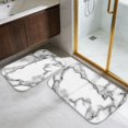 thumbnail image 5 of White and Black Marble Pattern Bath Mat Set Of 2,Non-Slip Rug for Bathroom,Kitchen,Bedroom,Entrance, 30x17 and 23.5x15.7 Inches, 5 of 5