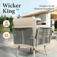 thumbnail image 6 of SUMMIT LIVING 4-Piece Wicker Patio Furniture Set with Detachable Armrests and Thick Cushions, 5 Seat Outdoor Conversation Set with Coffee Table, Cool Gray, 6 of 11
