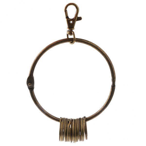 Paquete de 7-15 llaves redondas grandes de bronce retro vintage que incluye 10 anillos para grupos pequeños Sunnimix Llavero