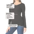 thumbnail image 2 of ClothingAve. Women's Comfy Long Sleeve Round Neck Undershirt Fitted Top | Layering, Work, All Season | Value-Pack Available Female T-Shirt, 2 of 7