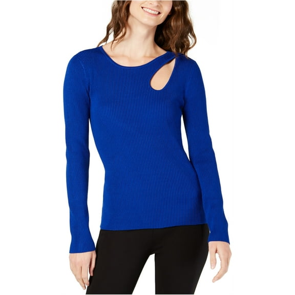 I-N-C Womens Teardrop Cutout Pullover Sweater, Blue, XX-Large