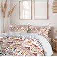 thumbnail image 6 of Ambesonne Ethnic Duvet Cover Sets, Geometrical Borders Art, 2-King, Red Marigold and White, 6 of 7