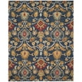 thumbnail image 4 of Safavieh Blossom Collection BLM402A Handmade Navy and Multi Premium Wool Area Rug (8' x 10'), 4 of 6