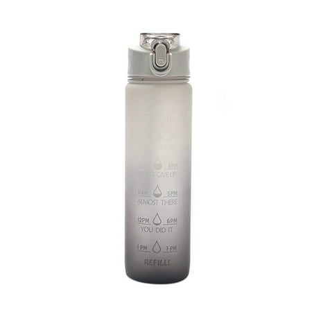 

1L Large Capacity Free Motivational with Time Marker Fitness Jugs Gradient Color Plastic Cups Outdoor Frosted Cups-D