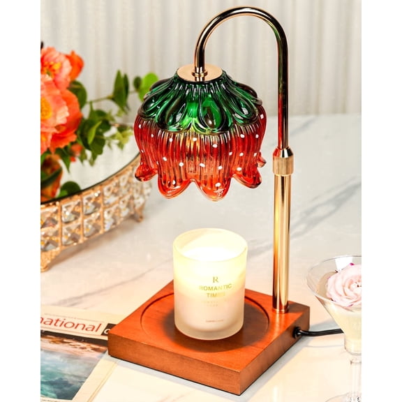 Funistree Strawberry Candle Warmer Lamp with Timer Dimmable, Birthday Gifts for Women Mom Wife, Candle Lamps for Jar Candles with 2 Bulbs