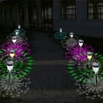 thumbnail image 3 of 2PCS LED Solar Stake Lights With Shadow Warm White & Colorful Landscape Lights Auto On/Off LED Lawn Lights for Yard Walkway Patio Waterproof Decoration Lamp, 3 of 7