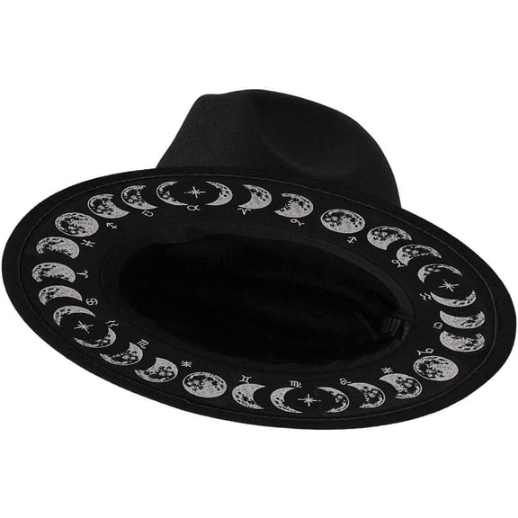vlrwzc Womens Mens Fedora Hats Digital Printing Fedora Hat Roaring Jazz Cap Wide Brim Panama Black Explorer Hat Jazz Hat Classic Church Party Hat