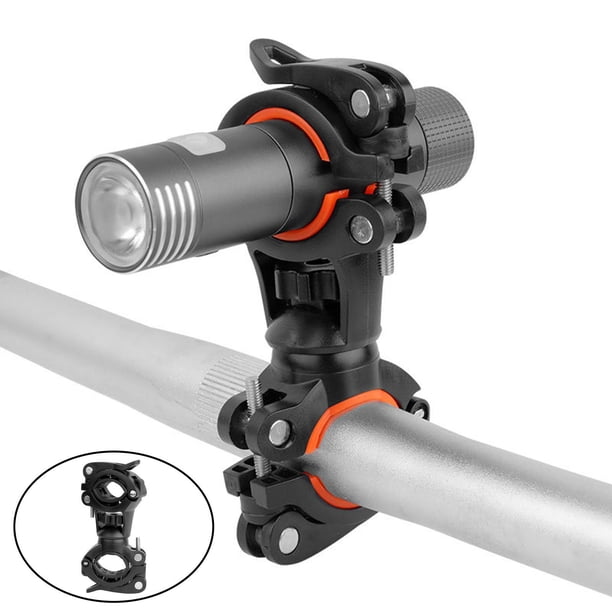 Soporte de luz para bicicleta, soporte de abrazadera, soporte de fijación, soporte para ciclismo, Base para bicicleta Negro Cola Soporte de luz para bicicleta