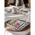 thumbnail image 6 of Bunny Easter Cloth Napkins Set of 8 Reusable Dinner Napkins, Black Plaid Spring Floral Pastoral Retro Art Cocktail Napkin Washable Table Napkins for Wedding/Holiday Party/Baby Shower 20"x20", 6 of 7